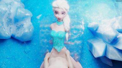 A frigid adventure of Elsa, trapped in a block of ice!