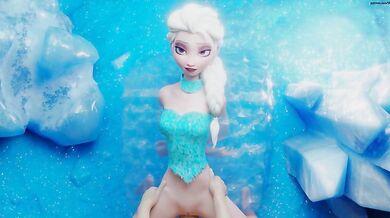 A frigid adventure of Elsa, trapped in a block of ice!