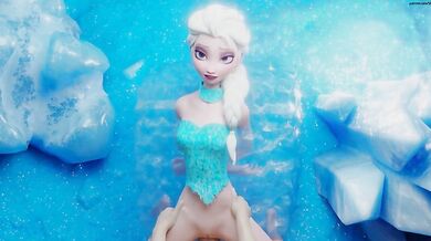 A frigid adventure of Elsa, trapped in a block of ice!