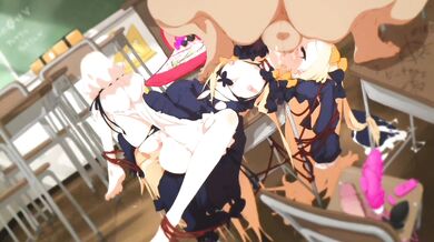 The Fate/Grand Order character Abigail, along with her waifu Wawa(Wa17), engage in a steamy hentai romp