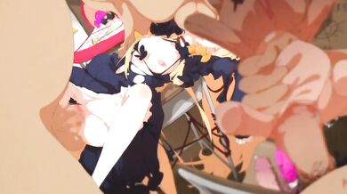 The Fate/Grand Order character Abigail, along with her waifu Wawa(Wa17), engage in a steamy hentai romp