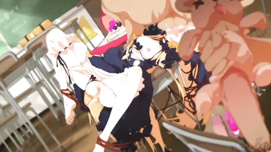 The Fate/Grand Order character Abigail, along with her waifu Wawa(Wa17), engage in a steamy hentai romp