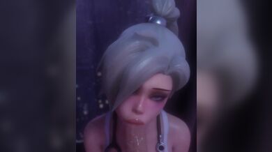 Luscious Lady Licking Long Cock While On All Fours