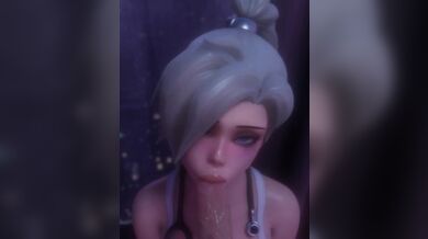 Luscious Lady Licking Long Cock While On All Fours