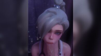 Luscious Lady Licking Long Cock While On All Fours