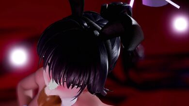 Pornstar Aria Nympho takes a bite of her chocolate bunny while playing with her chocolate-covered pussy in this delicious hentai video