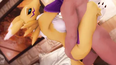 Watch Renamon in a sensual carry as she explores her furromantic side in this steamy hentai porn video!