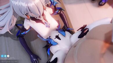 A group of friends, Bronya and Seele, are sharing a cock The scene is called BronseLee 1 - AKT which stands for Active Kinky Time