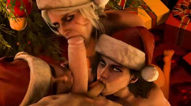 Sexy Geralt of Rivia gets a sexy blowjob from the hot Batesz at his Christmas party, with plenty of moans and groans to keep you entertained!