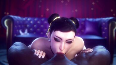 Street Fighter’s Chun-Li sucking a BBC while getting double penetrated by two massive dildos!