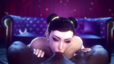 Street Fighter’s Chun-Li sucking a BBC while getting double penetrated by two massive dildos!