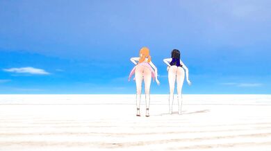 One Piece - Milf and Teen Mom Do XXX in the Waves (MILFMMD)