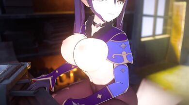 [SeventyFive3D] Mona reverse cowgirl (Genshin Impact)