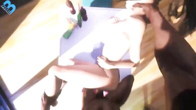 Lara and Louis have an erotic encounter at the dinner table, with a barbell as their newest toy