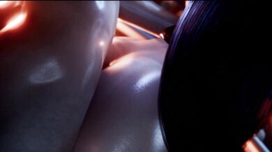Watch as Tifa from Final Fantasy gets pounded from behind by a mysterious woman in her first outfit while wearing her Megaera costume