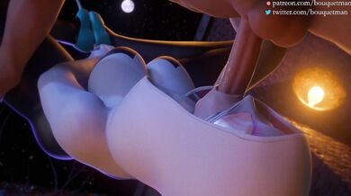 The beautiful Gwen is in her boudoir, playing with herself upside down while Bouquetman watches eagerly