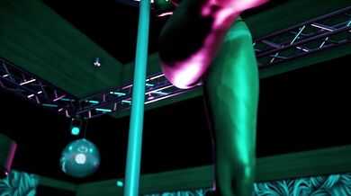 Vivian, the hot mom on the pole, gets pleasured by a young man in her kitchen