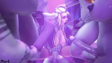 Mortal Kombats Jaina Gets Gangbanged by the Grim Reaper and His Minions!