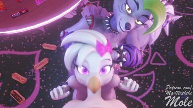 Japanese MILF gets an assisted blowjob from a man with a mole while nude in the bedroom