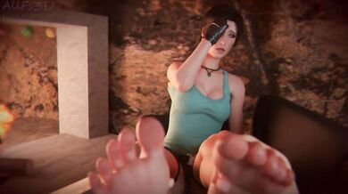 Holiday Bounty - A Foot Fetish Fantasy Starring Lara Croft