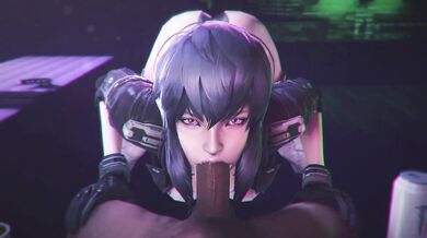 Major Motoko Kusanagis Extreme Deep Throating Adventure