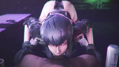 Major Motoko Kusanagis Extreme Deep Throating Adventure