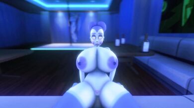 The sexy alien Ballora rides the cock of human Skxx Elliot in this hot intergalactic hentai porn scene!