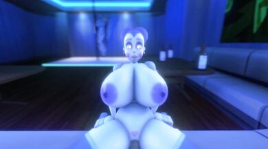 The sexy alien Ballora rides the cock of human Skxx Elliot in this hot intergalactic hentai porn scene!