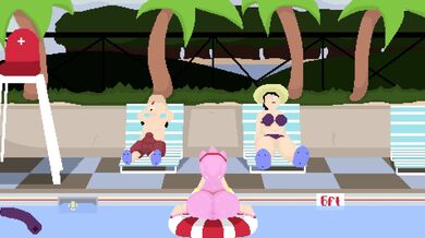 'Elizabeth is caught with an erection by her friend Megan on a secluded beach English Sub'