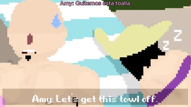 'Elizabeth is caught with an erection by her friend Megan on a secluded beach English Sub'