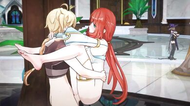 "Half-naked, sexy Nilou strips down and plays with herself while making seductive sounds."