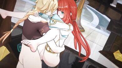 "Half-naked, sexy Nilou strips down and plays with herself while making seductive sounds."