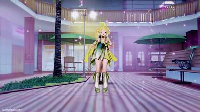 "Tentacle sex with a beautiful woman in a futuristic dance club"