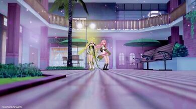 "Tentacle sex with a beautiful woman in a futuristic dance club"