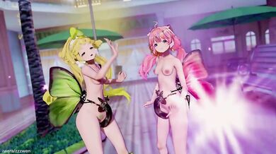 "Tentacle sex with a beautiful woman in a futuristic dance club"
