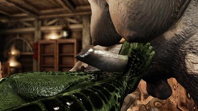 'The Argonian Futa Werewolf Cumming with Feet'