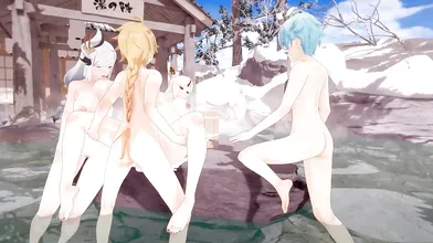 Chinese Goddesses in Lustful Hot Tub