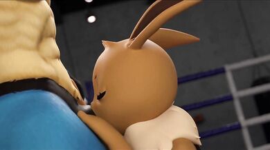 "In the bedroom, Lucario VSEevee has a sexy encounter with his girlfriend, Eevee."