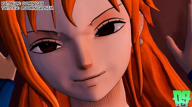 The beautiful sailor senshi, Nami fucks the dashing Robin with a massive futa cock in this hentai porn video