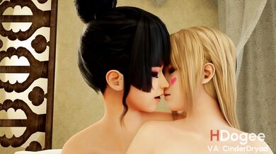 Watch Marie Rose and Nyotengu, the ultimate sex goddesses, in this H-doggy style hentai porn video!