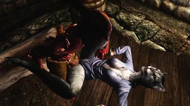 The hot Khajiit teen sucks and fucks her lustful undead lover until she can take no more