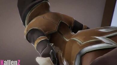 Sombra the Demon Hunter Rides Kallenz Cowgirl Style