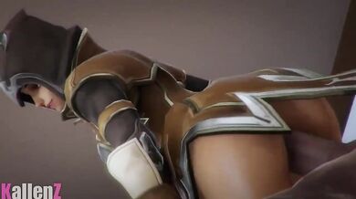 Sombra the Demon Hunter Rides Kallenz Cowgirl Style