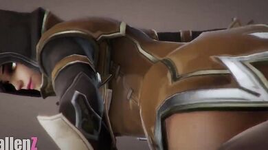 Sombra the Demon Hunter Rides Kallenz Cowgirl Style