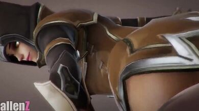 Sombra the Demon Hunter Rides Kallenz Cowgirl Style