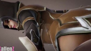 Sombra the Demon Hunter Rides Kallenz Cowgirl Style