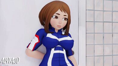 Taking a Shower with Tsuyu and Uraraka - A Hentai Anime Parody