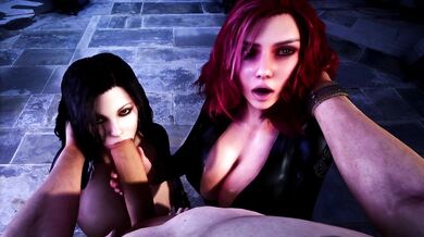 One hot summer night, Selene finds herself in a sexy predicament with Black Widow and Vaako from the movie series The Chronicles of Riddick