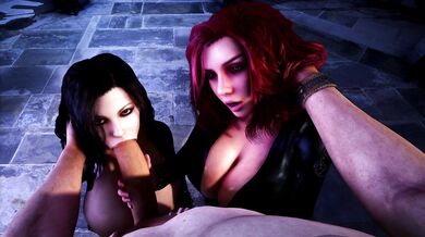 One hot summer night, Selene finds herself in a sexy predicament with Black Widow and Vaako from the movie series The Chronicles of Riddick