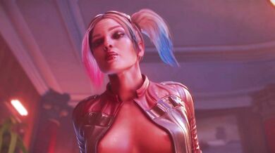 Watch Harley Quinn strip in a night club and dance like no one is watching in this hot new porn video!